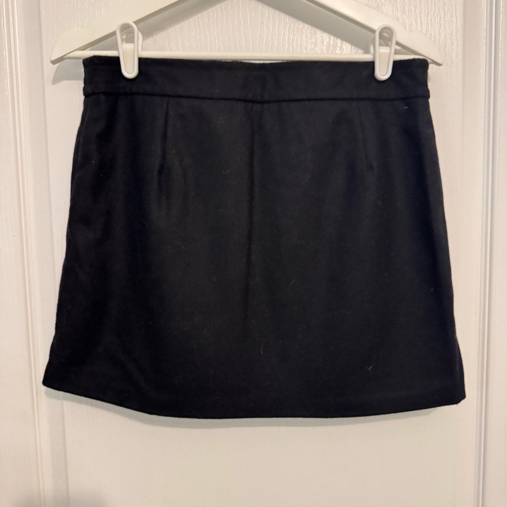 GAP womens black mini skirt 4 wool blend button up fully lined Y2K 90s 2000s - Picture 4 of 15